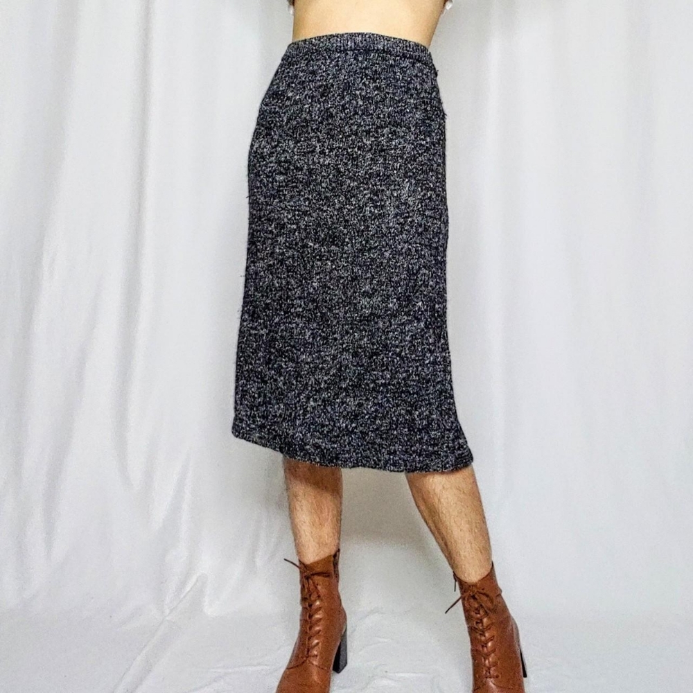 Vintage silk / angora blend knit skirt